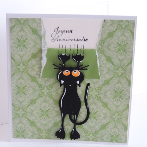 Carte anniversaire avec chat