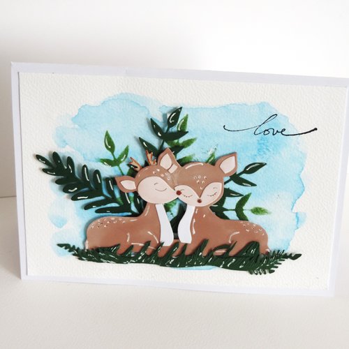 Carte anniversaire animaux des bois.