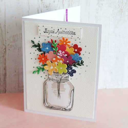 Carte anniversaire fleurs