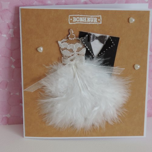 Carte de mariage, carte voeux de bonheur, félicitations