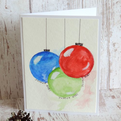 Carte de noël aquarelle