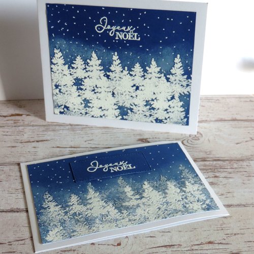 Cartes de noël bleu blanc