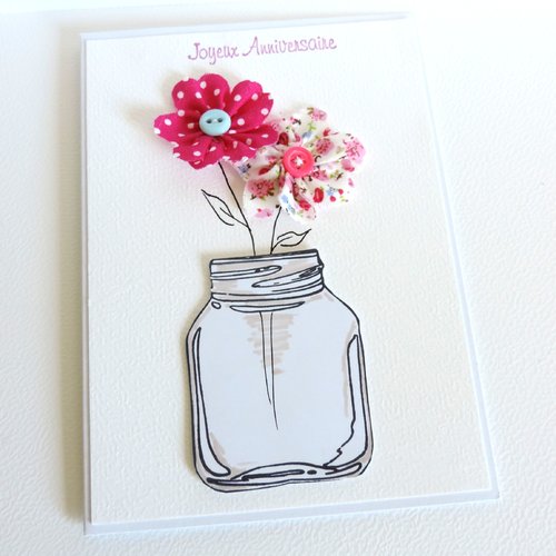 Carte anniversaire fleurs