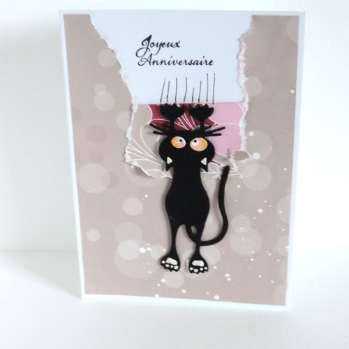 Carte anniversaire avec chat