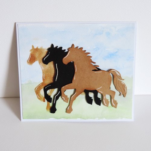 Carte anniversaire thème cheval, équitation.