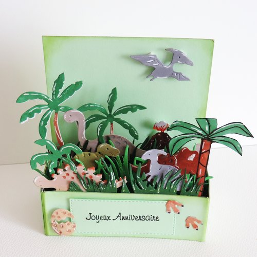 Carte popup dinosaure, carte anniversaire enfant