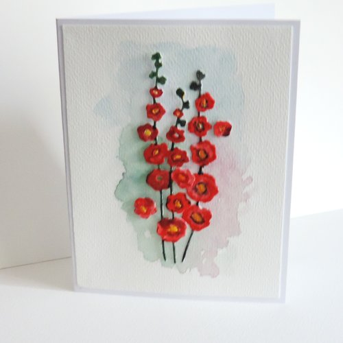 Carte roses trémières