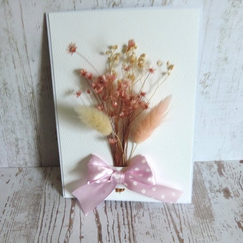 Carte fleurs séchées personnalisable