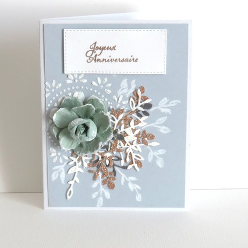 Carte anniversaire style shabby