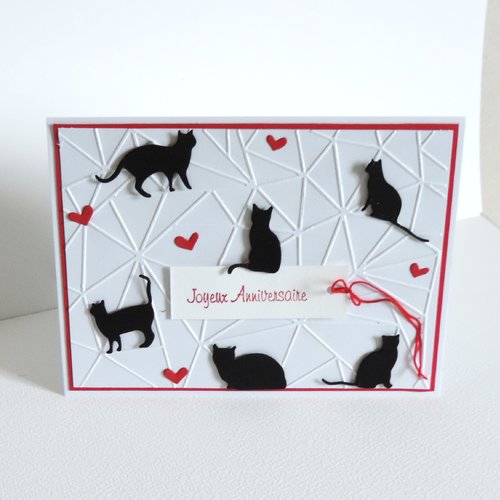 Carte anniversaire avec chats.