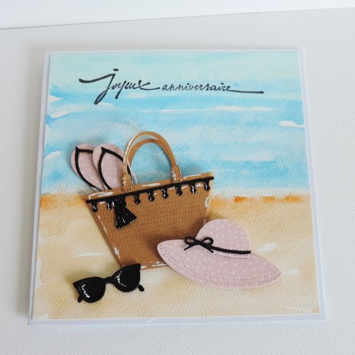 Carte anniversaire femme, carte thème océan.