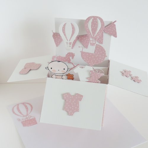 Carte de naissance popup 3d
