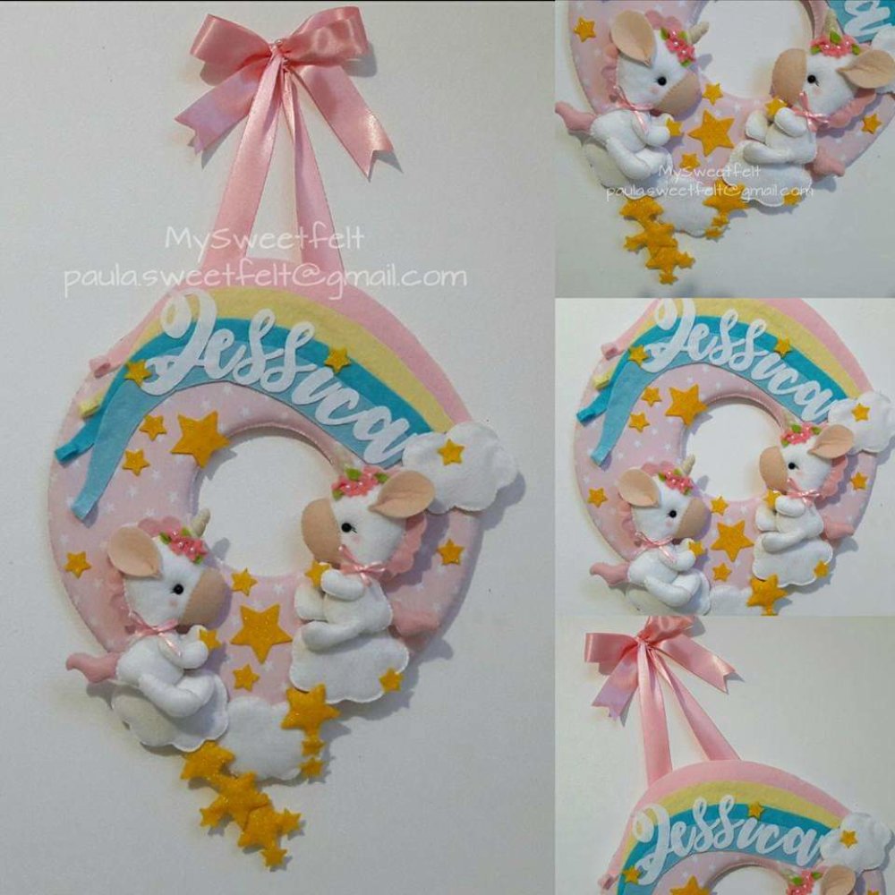 Plaque De Porte Deco Murale Licorne Unicorn Cadeau Naissance Anniversaire Deco Chambre Enfant Fete Un Grand Marche