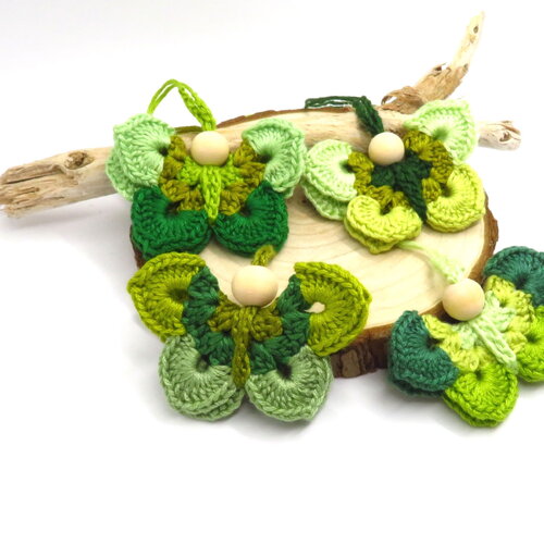 Papillon au crochet | diffuseurs en coton crocheté | decoration d'automne | désodorisant en coton