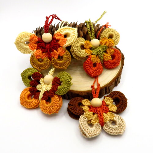 Papillon au crochet | diffuseurs en coton crocheté | decoration d'automne | désodorisant en coton