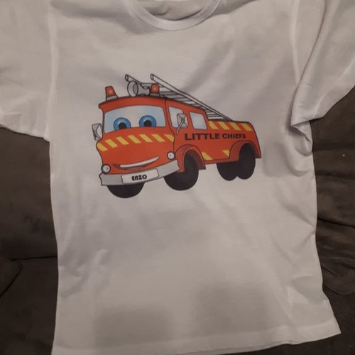T-shirt enfant - camion de pompier