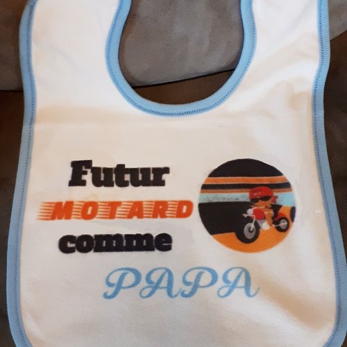 Bavoir bébé - futur motard comme papa