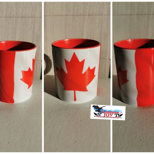 Mug bicolore rouge - drapeau canadien