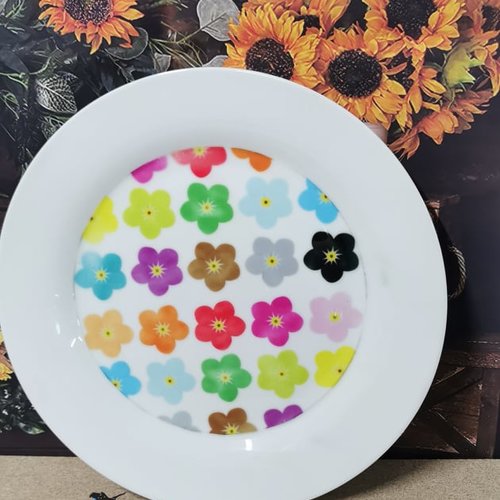 Assiette en céramique - fleurs