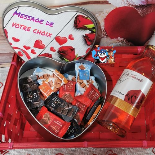 Cadeau saint valentin  Bouteille personnalisée bonjour mon amour