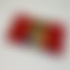 Porte-chéquier en simili cuir rouge