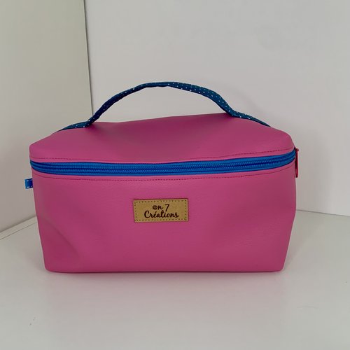 Nouveau - trousse de toilette en simili cuir rose