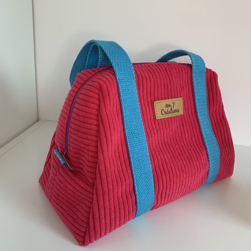 Grande trousse de toilette en velours rose