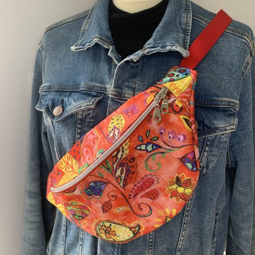 Sac banane en tissu coloré