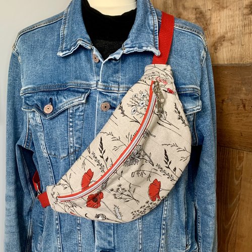 Sac banane coquelicots