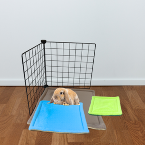 Tapis absorbant lapin - peepad réversible en polaire oeko-tex - accessoire cage et enclos lavable et artisanal