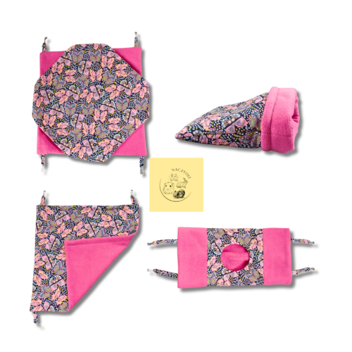 Pack confort furet – ensemble 4 accessoires xl en polaire et coton – fabrication artisanale