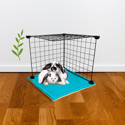 Grand tapis absorbant lapin 40x40 - peepad réversible polaire oeko-tex - litière lavable xxl et artisanale