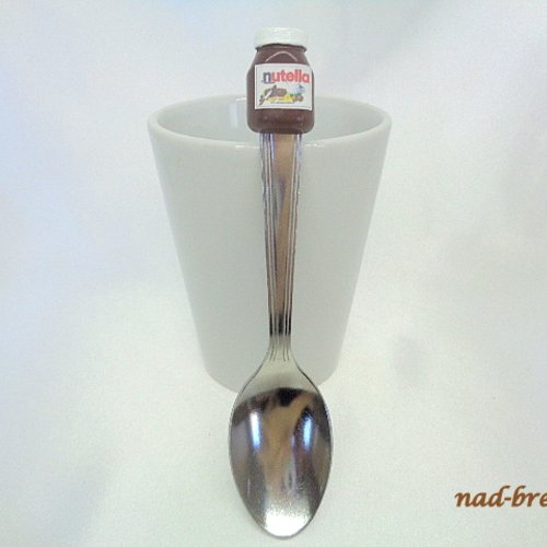 Cuillere En Acier Inoxydable En Pate Polymere Fimo Enfant Gourmandise Pot De Nutella Fait Main Un Grand Marche