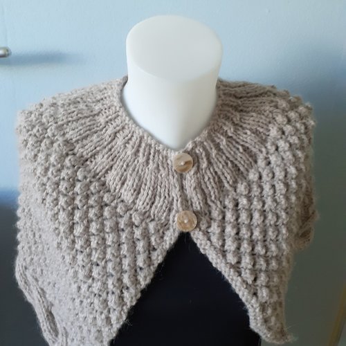 Chauffe épaules tricote beige 45a