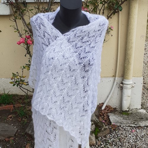 Etole soie et mohair blanche