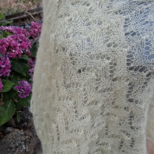 Etole soie et mohair citron tricotee mains