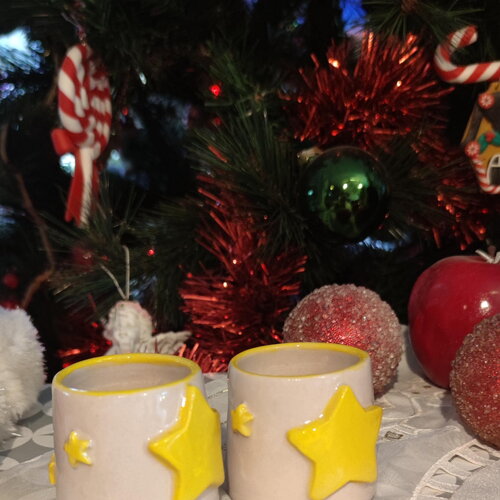 Tasse a café expresso etoile par 2- tasse a café jaune - tasse étoile