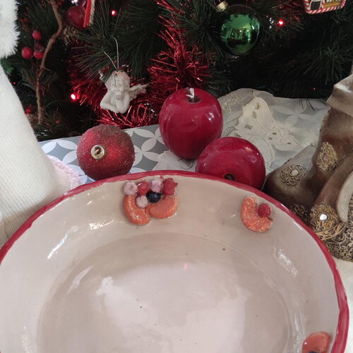 Grand plat de noël-coupelle de noël a fruit-