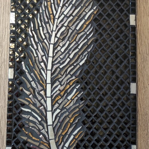 Jolie plume en mosaïque