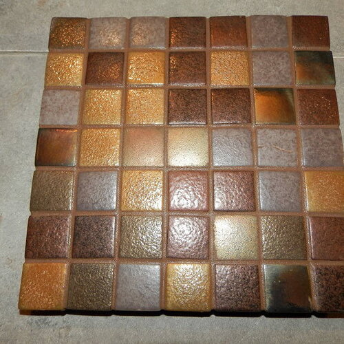 Dessous de plat mosaique moderne ton marron doré