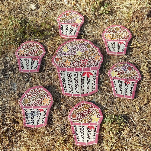 Mosaïque ensembles dessous de plat et dessous de verre cup cake