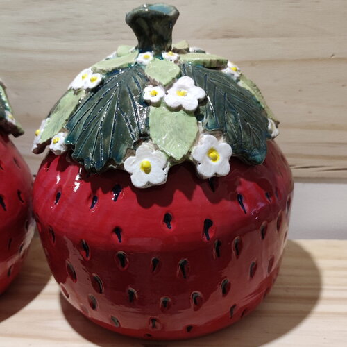 Pot fraise-bonbonnière fraise-récipient fraise