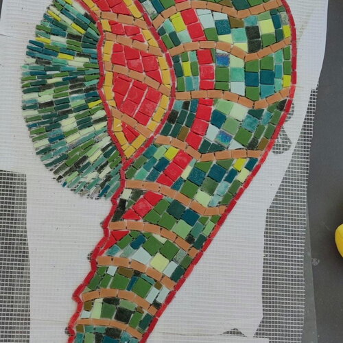 Hippocampe en mosaïque pour piscine- motif piscine