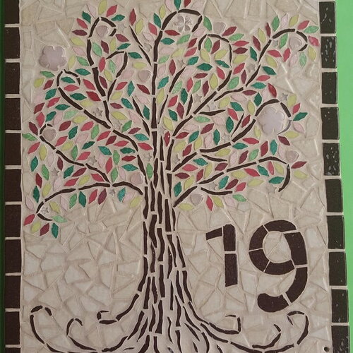 Arbre de vie mosaïque-plaque de maison -sur commande