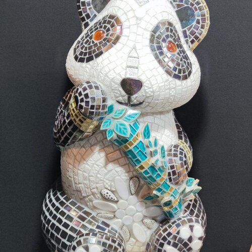 Sirius le panda -sculpture en mosaïque