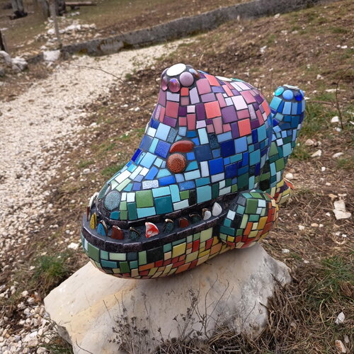 Poisson en mosaïque/sculpture en mosaique