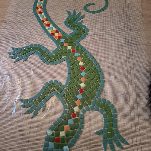Salamandre pour piscine vert .mosaïque piscine