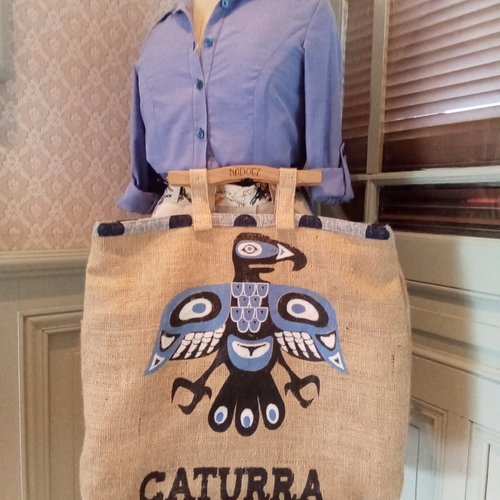 Panier cabas en jute - création unique