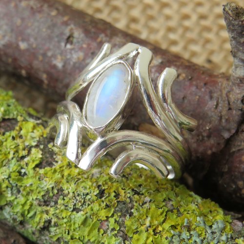 Bague pierre de lune et argent