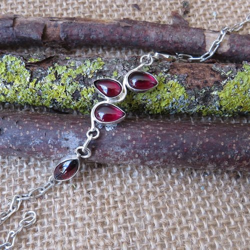 Bracelet grenat argent